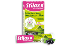 Sie sehen eine Packung Stilaxx® Hustenpastillen für Erwachsene, Produktbild: 01 Stilaxx® Hustenpastillen für Erwachsene, A-Nr.: 4575884 - 01