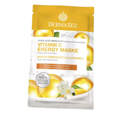 Sie sehen eine Packung DermaSel® Totes Meer Mineralien Vitamin C Energy Maske, Produktbild: 01 DermaSel® Totes Meer Mineralien Vitamin C Energy Maske, A-Nr.: 5463265 - 01