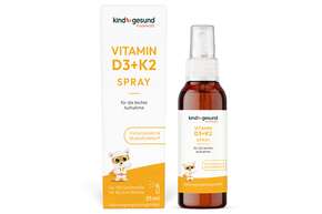 Vitamin D3+K2 Spray für Kinder I Vegan I 182 Sprühstöße für bis zu 6 Monate I 560 IE Vitamin D3 &amp;amp; 23 µg Vitamin K2 pro Sprühstoß, A-Nr.: 5895740 - 01