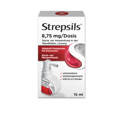 Strepsils Mundspray Kirsch- und Minzgeschmack, A-Nr.: 4215654 - 01