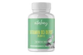 Sie sehen eine Packung Vitabay Vitamin D3 Depot 20.000 I.E. Tabletten, Produktbild: 01 Vitabay Vitamin D3 Depot 20.000 I.E. Tabletten, A-Nr.: 5878339 - 01