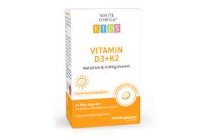 Vitamin D3+K2 für Kinder – zuckerfrei – 800 IE Vitamin D3 – mit 25 µg Vitamin K2 und 194 mg Omega-3 – 45 Mini-Kapseln (1,5 Monate), A-Nr.: 5614190 - 01