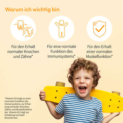 Vitamin D3+K2 für Kinder – zuckerfrei – 800 IE Vitamin D3 – mit 25 µg Vitamin K2 und 194 mg Omega-3 – 45 Mini-Kapseln (1,5 Monate), A-Nr.: 5614190 - 02