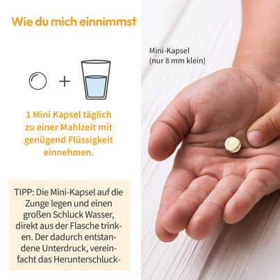 Vitamin D3+K2 für Kinder – zuckerfrei – 800 IE Vitamin D3 – mit 25 µg Vitamin K2 und 194 mg Omega-3 – 45 Mini-Kapseln (1,5 Monate), A-Nr.: 5614190 - 06