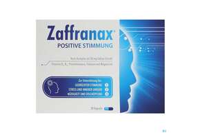 Sie sehen eine Packung Zaffranax Kapseln Positive Stimmung 50000 30st, Produktbild: 01 Zaffranax Kapseln Positive Stimmung 50000 30st, A-Nr.: 4563674 - 01