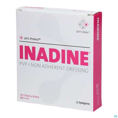 Inadine Pvp-jod Verband Antiseptisch P01491c 9,5x 9,5cm 10st, A-Nr.: 1861187 - 04