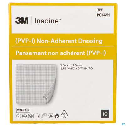 Inadine Pvp-jod Verband Antiseptisch P01491c 9,5x 9,5cm 10st, A-Nr.: 1861187 - 02