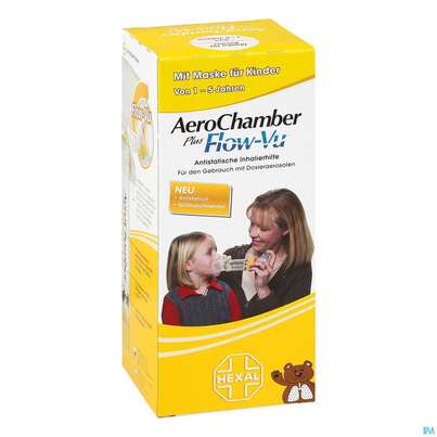 Inhalatoren U.zubehoer Aero Chamber +maske Gelb Kinder +flow-vu Neu 1st, A-Nr.: 5476457 - 02