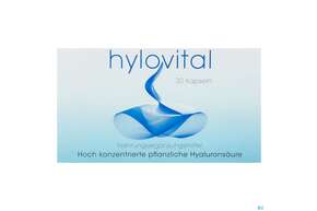 Sie sehen eine Packung Hylovital Kapseln Hochkonz.hyaluronsaeure 30st, Produktbild: 01 Hylovital Kapseln Hochkonz.hyaluronsaeure 30st, A-Nr.: 3846855 - 01