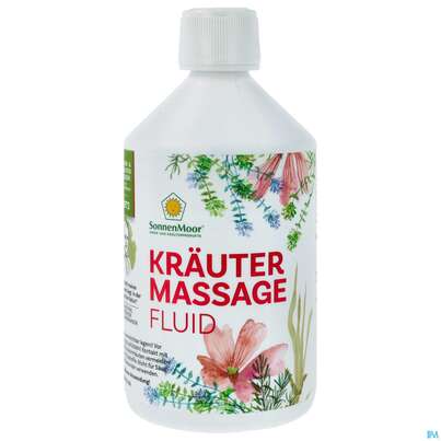 Sie sehen eine Packung Sonnenmoor Kraeuter-massagefluid Einreibung 500ml, Produktbild: 01 Sonnenmoor Kraeuter-massagefluid Einreibung 500ml, A-Nr.: 3634219 - 01