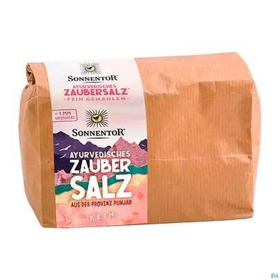 Sie sehen eine Packung Sonnentor Ayurv Zaubsalz Fein 90710 1kg, Produktbild: 05 Sonnentor Ayurv Zaubsalz Fein 90710 1kg, A-Nr.: 4145735 - 05