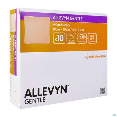 Wundauflagen Allevyn/gentle Haftend +gelkleber 10x 10cm 10st, A-Nr.: 3748041 - 02