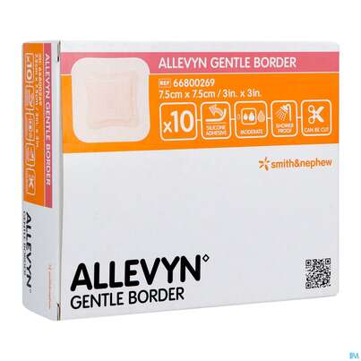 Wundauflagen Allevyn Gentle Border Haftend +silikonkleber 7,5x 7,5cm -smith 10st, A-Nr.: 3748070 - 03