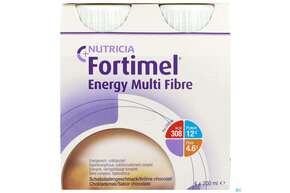 Sie sehen eine Packung Fortimel/multifibre 1,5kcal 200ml Flasche Schoko 4st, Produktbild: 01 Fortimel/multifibre 1,5kcal 200ml Flasche Schoko 4st, A-Nr.: 3237719 - 01