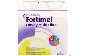 Sie sehen eine Packung Fortimel/multifibre 1,5kcal 200ml Flasche Vanille 4st, Produktbild: 01 Fortimel/multifibre 1,5kcal 200ml Flasche Vanille 4st, A-Nr.: 3237731 - 01
