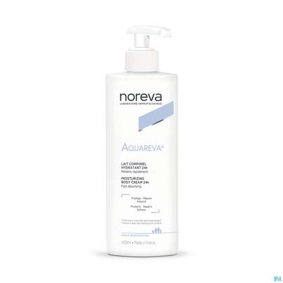 Sie sehen eine Packung Noreva Aquareva Körpermilch 400ml, Produktbild: 01 Noreva Aquareva Körpermilch 400ml, A-Nr.: 4095055 - 01