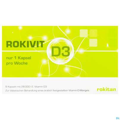 Vitamin D3 Kapseln 28000ie Rokivit D3 8st, A-Nr.: 4581198 - 01