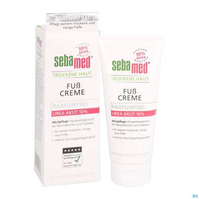 Sie sehen eine Packung Fuss Creme Sebamed Trockene Haut Urea 10% Parf.fr 100ml, Produktbild: 05 Fuss Creme Sebamed Trockene Haut Urea 10% Parf.fr 100ml, A-Nr.: 4084956 - 05