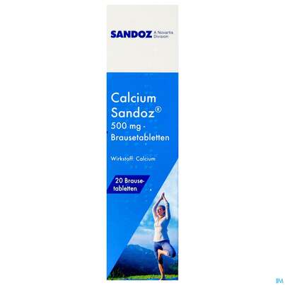 Calcium-sandoz Brausetabl 500mg 20st, A-Nr.: 3524318 - 01