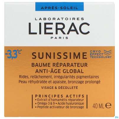 Sie sehen eine Packung Sonnenprodukte Lierac Sunissime/apres-soleil Gesichts-balsam 40ml, Produktbild: 02 Sonnenprodukte Lierac Sunissime/apres-soleil Gesichts-balsam 40ml, A-Nr.: 4608052 - 02