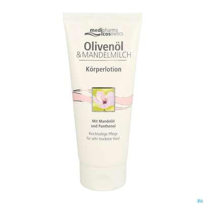 Sie sehen eine Packung Oliven -mandelmilch Koerperlotion 200ml, Produktbild: 01 Oliven -mandelmilch Koerperlotion 200ml, A-Nr.: 3698248 - 01