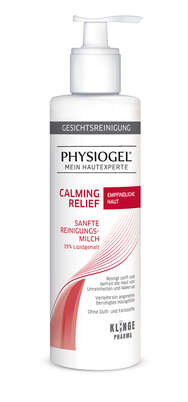 Sie sehen eine Packung PHYSIOGEL Calming Relief Sanfte Reinigungsmilch für empfindliche, gereizte Haut, Produktbild: 01 PHYSIOGEL Calming Relief Sanfte Reinigungsmilch für empfindliche, gereizte Haut, A-Nr.: 5388434 - 01