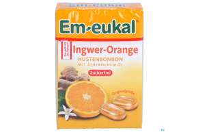 Sie sehen eine Packung Em-eukal Bonbons Zuckerfrei Ingwer-orange Box 50g, Produktbild: 01 Em-eukal Bonbons Zuckerfrei Ingwer-orange Box 50g, A-Nr.: 5334875 - 01