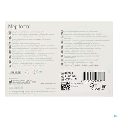 Wundverband Mepiform Silikonverband Selbsthaftend 5x 7,5cm 1st, A-Nr.: 2302610 - 03