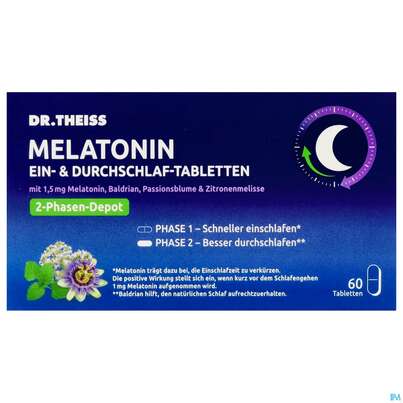 Melatonin Tabl Ein +durchschlaf Dr.theiss 60st, A-Nr.: 5800343 - 01