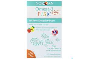 Omega -3 Norsan/fisk Kids Jelly Kaugelee Drop Erdbeerzitrone 45st, A-Nr.: 5819383 - 01