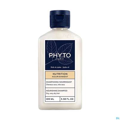 Sie sehen eine Packung Shampoon Phyto Nutrition Nourishing Mini 100ml, Produktbild: 01 Shampoon Phyto Nutrition Nourishing Mini 100ml, A-Nr.: 5889900 - 01