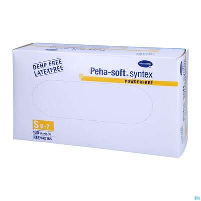 Sie sehen eine Packung Untersuchungshandschuhe Peha/soft/puderfrei Syntex Unsteril Klein S 94216 100st, Produktbild: 04 Untersuchungshandschuhe Peha/soft/puderfrei Syntex Unsteril Klein S 94216 100st, A-Nr.: 3700838 - 04