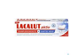 Sie sehen eine Packung Zahncreme Lacalut Aktiv Zahnfleischschutz Sanftes Weiss 75ml, Produktbild: 01 Zahncreme Lacalut Aktiv Zahnfleischschutz Sanftes Weiss 75ml, A-Nr.: 5095229 - 01