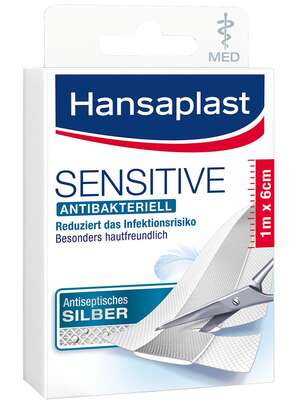 Hansaplast Sensitive MED antibakteriell 1m x 6cm, A-Nr.: 4174174 - 01