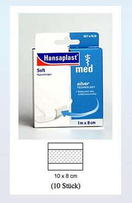 Hansaplast med soft 10cm x 8 cm 10 Stück, A-Nr.: 2843139 - 01