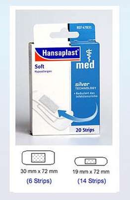 Hansaplast med soft Strips 20 Stück, A-Nr.: 2843145 - 01