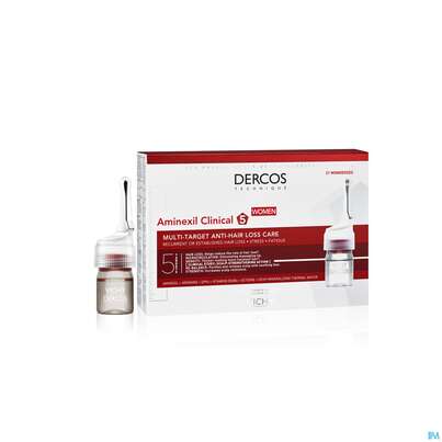Sie sehen eine Packung Vichy Dercos Aminexil Clinical 5 Frau 126ml, Produktbild: 05 Vichy Dercos Aminexil Clinical 5 Frau 126ml, A-Nr.: 4559632 - 05