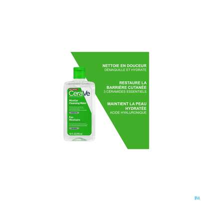 Sie sehen eine Packung Cerave Feuchtigkeitsspendend Mizellenwasser 295ml, Produktbild: 11 Cerave Feuchtigkeitsspendend Mizellenwasser 295ml, A-Nr.: 5708399 - 11