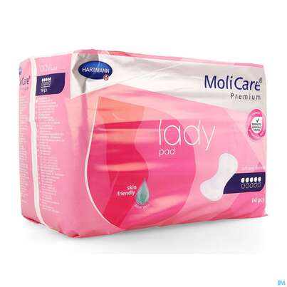 Sie sehen eine Packung Inkontinenz Molicare Premium/lady Pad Tropfen 5 14st, Produktbild: 04 Inkontinenz Molicare Premium/lady Pad Tropfen 5 14st, A-Nr.: 4918663 - 04