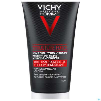 Sie sehen eine Packung Vichy Homme Structure Force Care 50ml, Produktbild: 05 Vichy Homme Structure Force Care 50ml, A-Nr.: 5054348 - 05