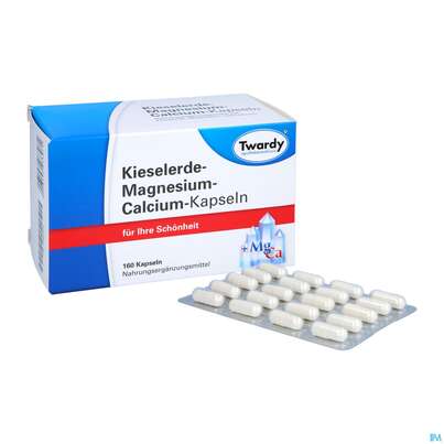 Kieselerde +calcium+magnesium Kapseln-twardy 160st, A-Nr.: 1574401 - 05