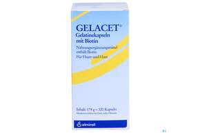 Sie sehen eine Packung Gelatine Kapseln Gelacet +biotin 320st, Produktbild: 01 Gelatine Kapseln Gelacet +biotin 320st, A-Nr.: 2810329 - 01