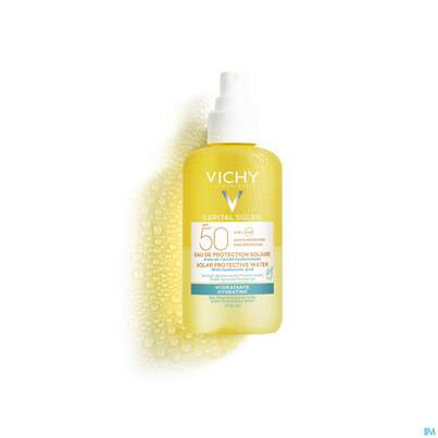 Sie sehen eine Packung Sonnenprodukte Vichy/capital Soleil Hyaluron Spray Lsf50 200ml, Produktbild: 04 Sonnenprodukte Vichy/capital Soleil Hyaluron Spray Lsf50 200ml, A-Nr.: 5232270 - 04