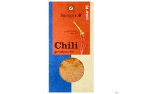 Sie sehen eine Packung Sonnentor Bio Chili Gemahlen 00354 40g, Produktbild: 01 Sonnentor Bio Chili Gemahlen 00354 40g, A-Nr.: 3739987 - 01