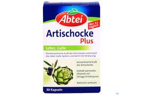 Sie sehen eine Packung Artischocken Plus Kapseln Abtei 30st, Produktbild: 01 Artischocken Plus Kapseln Abtei 30st, A-Nr.: 3281519 - 01