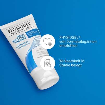 Sie sehen eine Packung PHYSIOGEL® Daily Moisture Therapy Handcreme für normale bis trockene Haut, Produktbild: 04 PHYSIOGEL® Daily Moisture Therapy Handcreme für normale bis trockene Haut, A-Nr.: 5388463 - 04