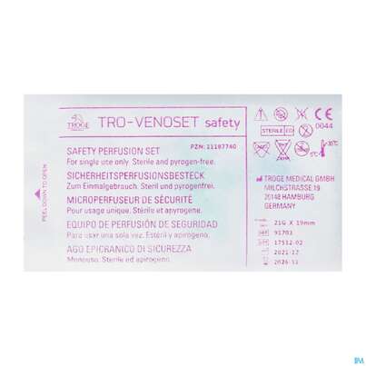 Injektionsspritzen U.zubeh. Butterfly/safety Perfusionsbesteck Tro-venoset 21g 1st, A-Nr.: 4173571 - 02