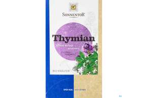 Sie sehen eine Packung Sonnentor Tee/bio Thymian Doppelkammmerbtl 02557 18st, Produktbild: 01 Sonnentor Tee/bio Thymian Doppelkammmerbtl 02557 18st, A-Nr.: 5048313 - 01