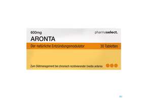 Sie sehen eine Packung Aronta Tabl 600mg 30st, Produktbild: 01 Aronta Tabl 600mg 30st, A-Nr.: 4011526 - 01