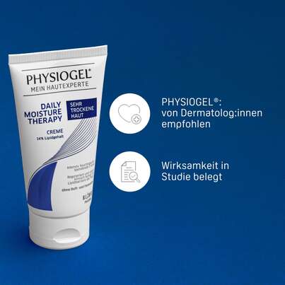 Sie sehen eine Packung PHYSIOGEL® Daily Moisture Therapy Creme für sehr trockene Haut, Produktbild: 04 PHYSIOGEL® Daily Moisture Therapy Creme für sehr trockene Haut, A-Nr.: 5460321 - 04